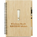 Notizbuch Kleines Buch, grosse Ideen mit Kugelschreiber, Bambus-Cover