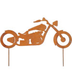 Gartenstecker Motorrad aus Metall, rostbraun, 80 x 55 cm Gartenstecker Motorrad aus Metall, rostbraun, 80 x 55 cm