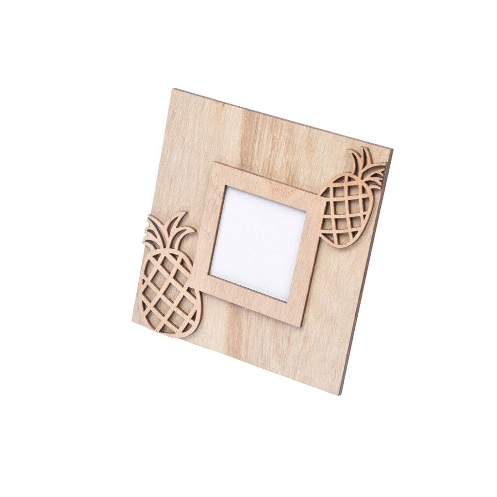 Fotorahmen aus Holz, Ananas, natur, 14 x 14 cm Fotorahmen aus Holz, Ananas, natur, 14 x 14 cm