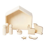 Weihnachtskrippe aus naturbelassenem Holz, 6 Krippen-Figuren Weihnachtskrippe aus naturbelassenem Holz, 6 Krippen-Figuren