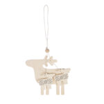 Rentier-Anhänger aus Holz, mit Schnur zum Aufhängen Rentier-Anhänger aus Holz, mit Schnur zum Aufhängen