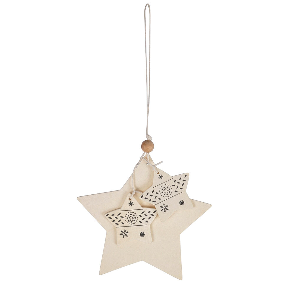 Sternen-Anhänger aus Holz, mit Schnur zum Aufhängen