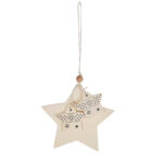 Sternen-Anhänger aus Holz, mit Schnur zum Aufhängen Sternen-Anhänger aus Holz, mit Schnur zum Aufhängen