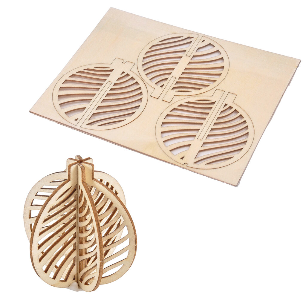 3D-Puzzle-Dekoration aus Naturholz, Weihnachtskugel