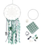 Komplett-Set Traumfänger zum Selbermachen, mit Anleitung, dunkelgrün, 60 cm