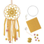 Komplett-Set Traumfänger zum Selbermachen, mit Anleitung, gelb, 60 cm