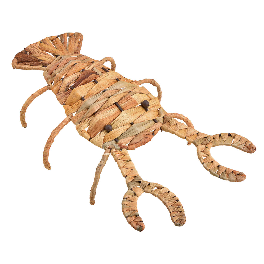 Hummer aus Wasserhyazinthe, mit Metall verstärkt, 39 x 11 x 21 cm