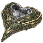 Naturdekoration in Form eines Herzens, Pflanztopf aus Ästen, gold, grün, 25 x 20 x 5 cm Naturdekoration in Form eines Herzens, Pflanztopf aus Ästen, gold, grün, 25 x 20 x 5 cm