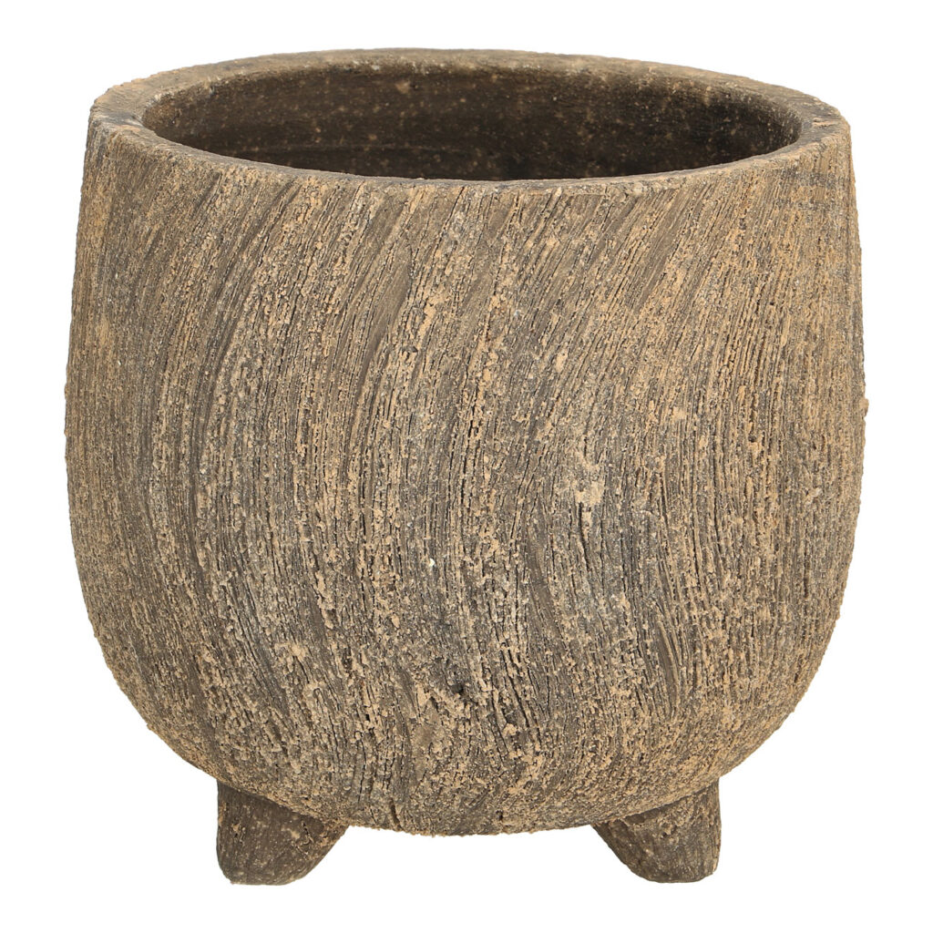 Blumentopf aus Keramik, Keramikschale mit feinem 3D-Design, anthrazit, 14 x 13 cm