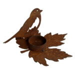 Teelichthalter Vogel aus Metall, Windlichtständer in Rostoptik, Höhe 15 cm Teelichthalter Vogel aus Metall, Windlichtständer in Rostoptik, Höhe 15 cm