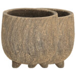 2er-Set Blumentöpfe aus Keramik, Keramikschalen mit 3D-Design, anthrazit, je 14 x 13 cm 2er-Set Blumentöpfe aus Keramik, Keramikschalen mit 3D-Design, anthrazit, je 14 x 13 cm