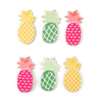 Holz Aufkleber Ananas, 6 selbstklebende Holzdeko für Karten, Briefpapier oder Schränke