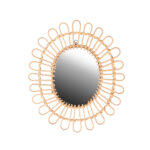 Spiegel mit Bambusrahmen, Wandspiegel mit feinem Muster-Rahmen, braun, 34 x 39 cm Spiegel mit Bambusrahmen, Wandspiegel mit feinem Muster-Rahmen, braun, 34 x 39 cm