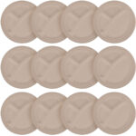 Teller rund aus Zuckerrohr 12er-Set, Teller biologisch abbaubar, 23 x 23 cm