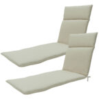 Liegen-Auflagen 2er-Set natur, Polsterauflagen wasserabweisend, beige, 190 x 60 cm