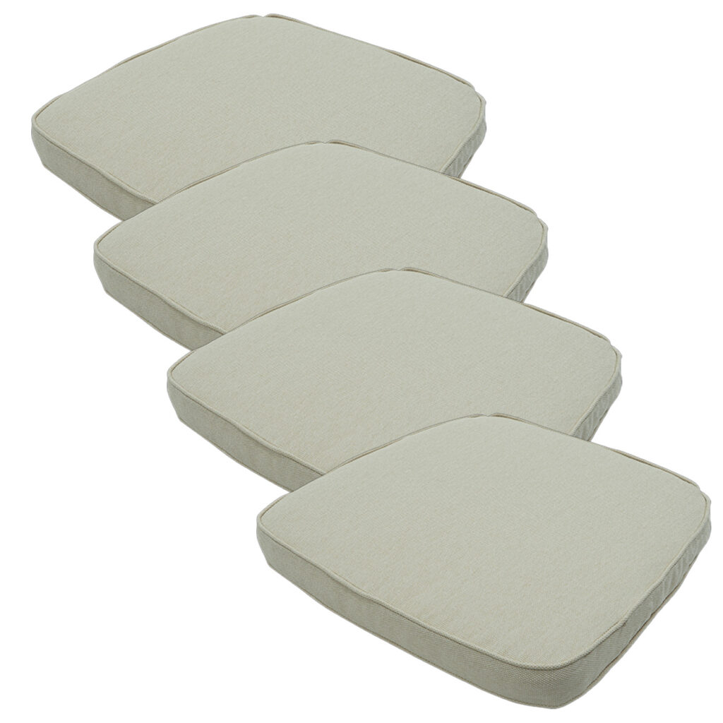 Stuhlkissen Outdoor 4er-Set, Sitzkissen wasserabweisend, beige, je 48 x 48 cm
