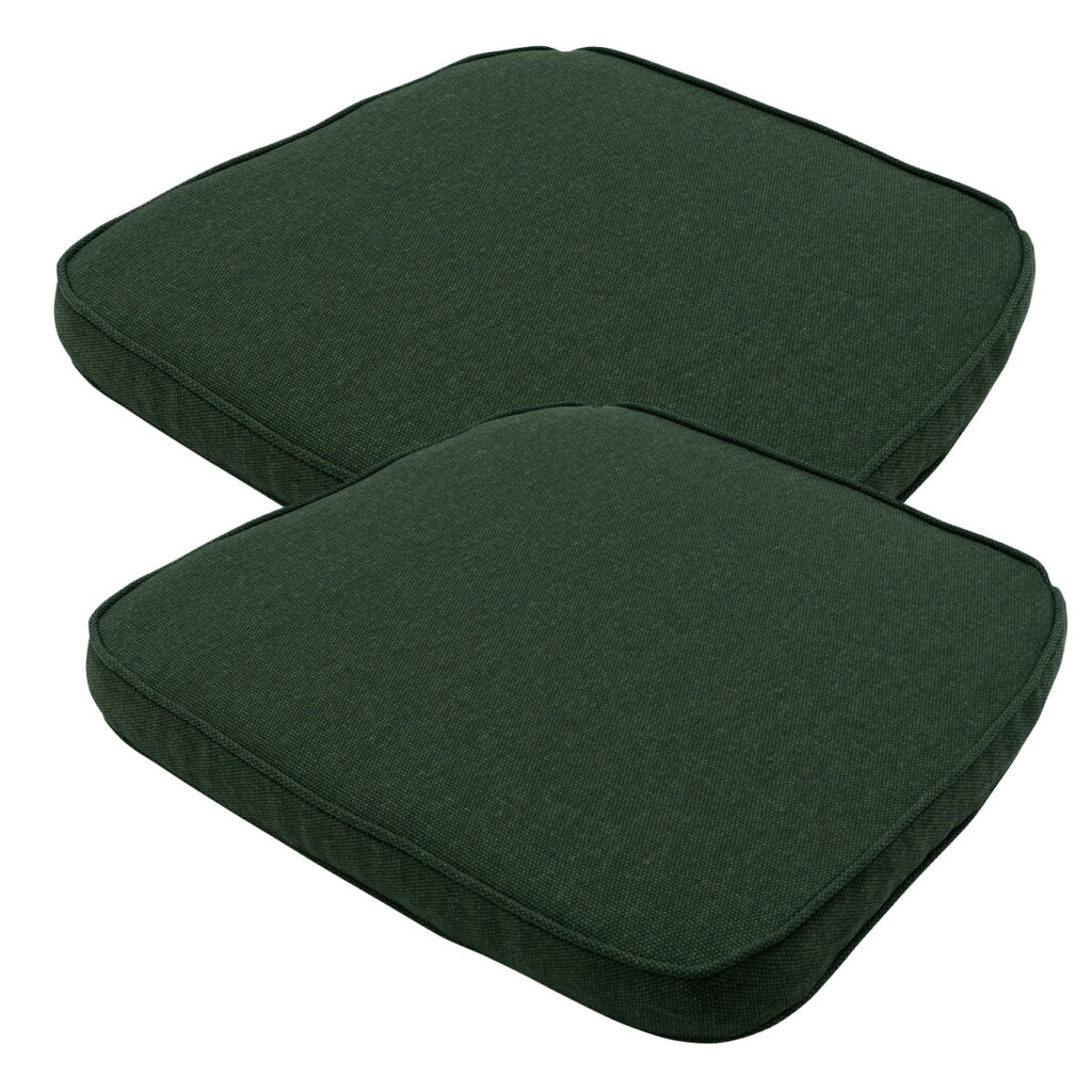 Stuhlkissen Outdoor 2er-Set, Sitzkissen wasserabweisend, grün, je 48 x 48 cm