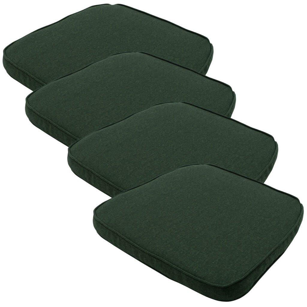 Stuhlkissen Outdoor 4er-Set, Sitzkissen wasserabweisend, grün, je 48 x 48 cm