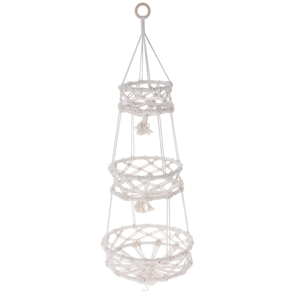 Pflanzenaufhänger drei-stufig, geflochten, Makramee
