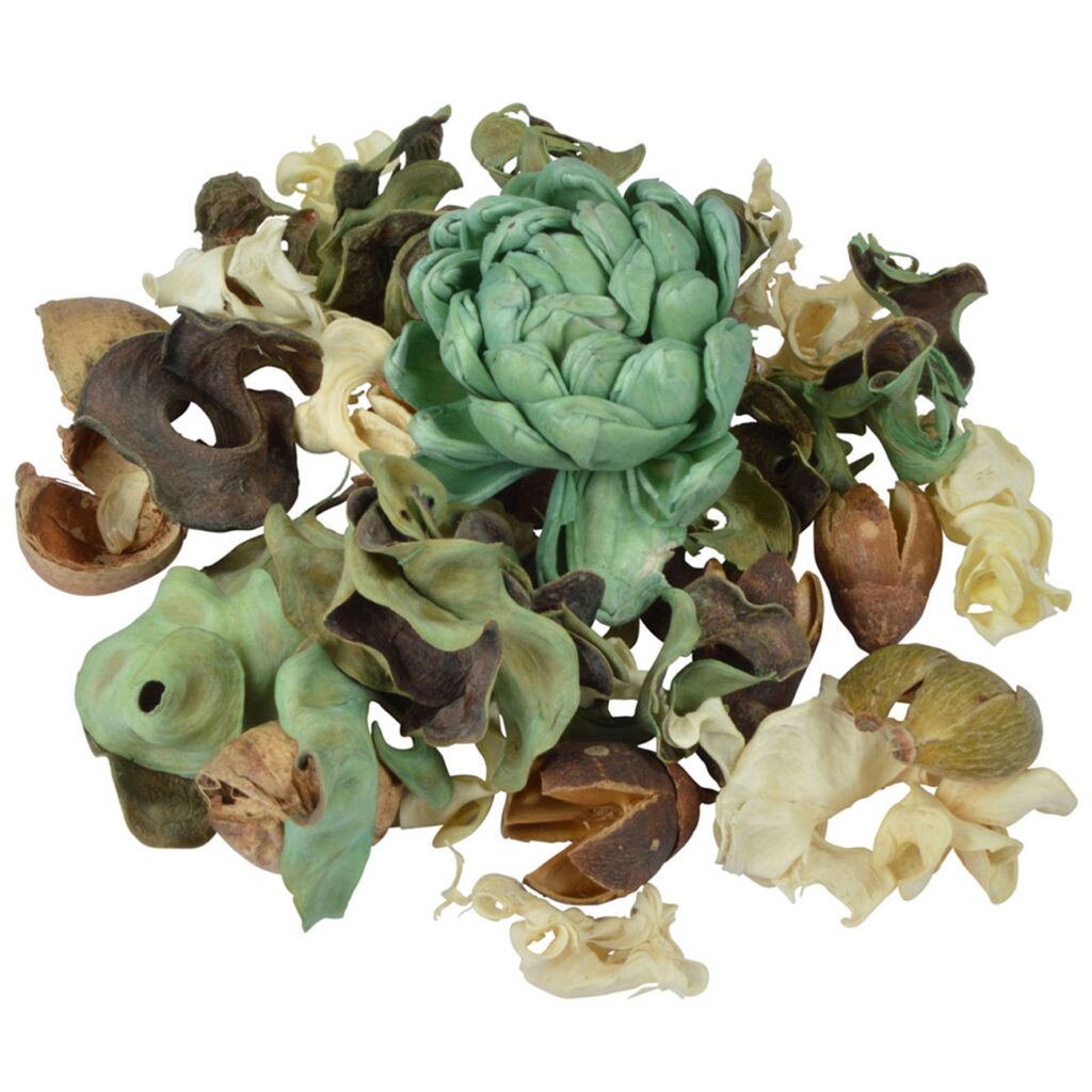 Potpourri-Mix Grüntee, dekorative Trockenblüten, grün, 110 g