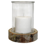 Kerzenglas auf Holzsockel, Windlicht Natur, weiss, braun, Ø 13 x 17 cm, Ø 18 x 4 cm Kerzenglas auf Holzsockel, Windlicht Natur, weiss, braun, Ø 13 x 17 cm, Ø 18 x 4 cm