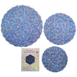 Bienenwachstücher, 3 Stück, runde Form, blaues Blumen-Design