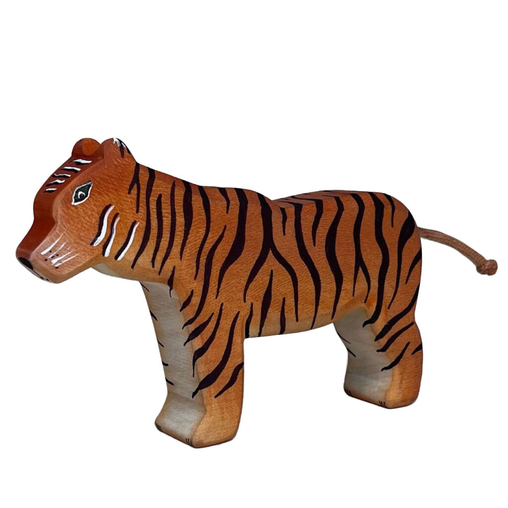 Holztier Tiger, handgefertigt, 14 x 10 x 3 cm Holztier Tiger, handgefertigt, 14 x 10 x 3 cm