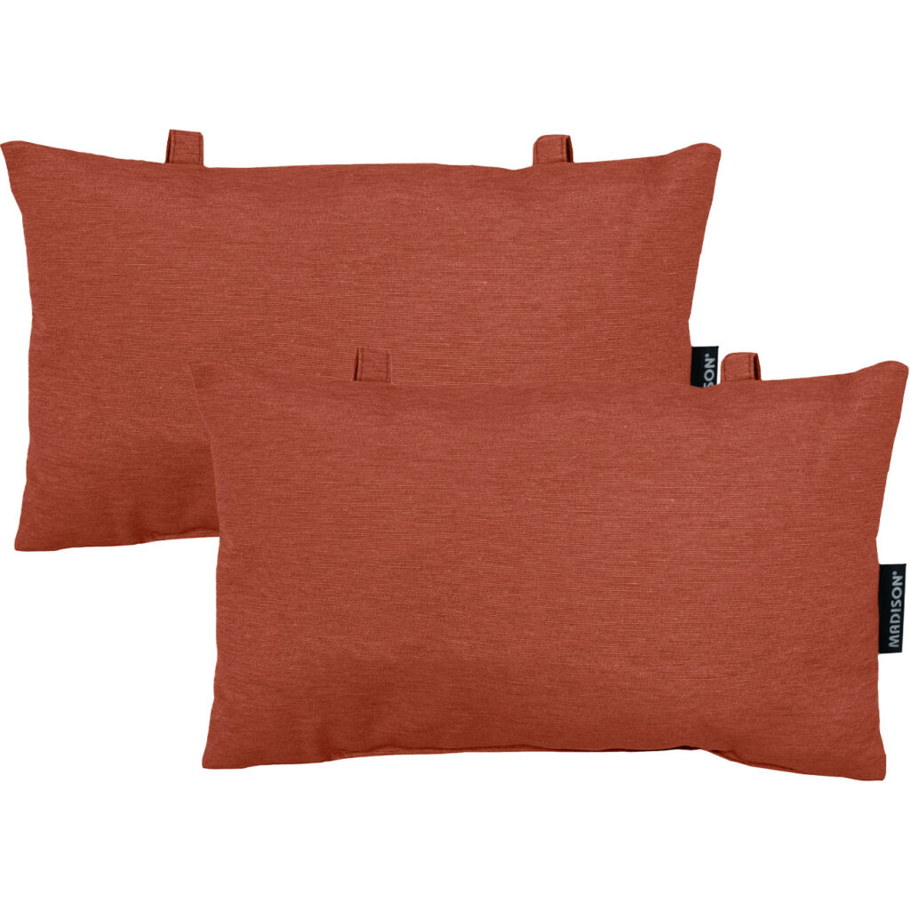 2er-Set Kopfkissen für Garten- und Liegestühle, ca. 24 x 40cm, terra