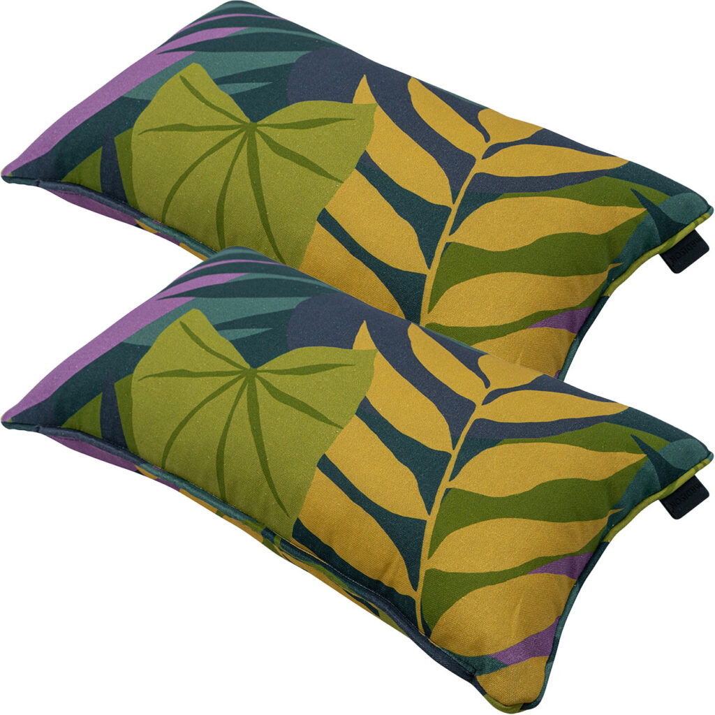 2er-Set Deko-Kissen Blätterdesign grün, 30 x 50 cm