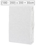 Premium Jersey Melange Fixleintuch, 100% Baumwolle, silber, 180-200 x 200 + 30 cm Premium Jersey Melange Fixleintuch, 100% Baumwolle, silber, 180-200 x 200 + 30 cm