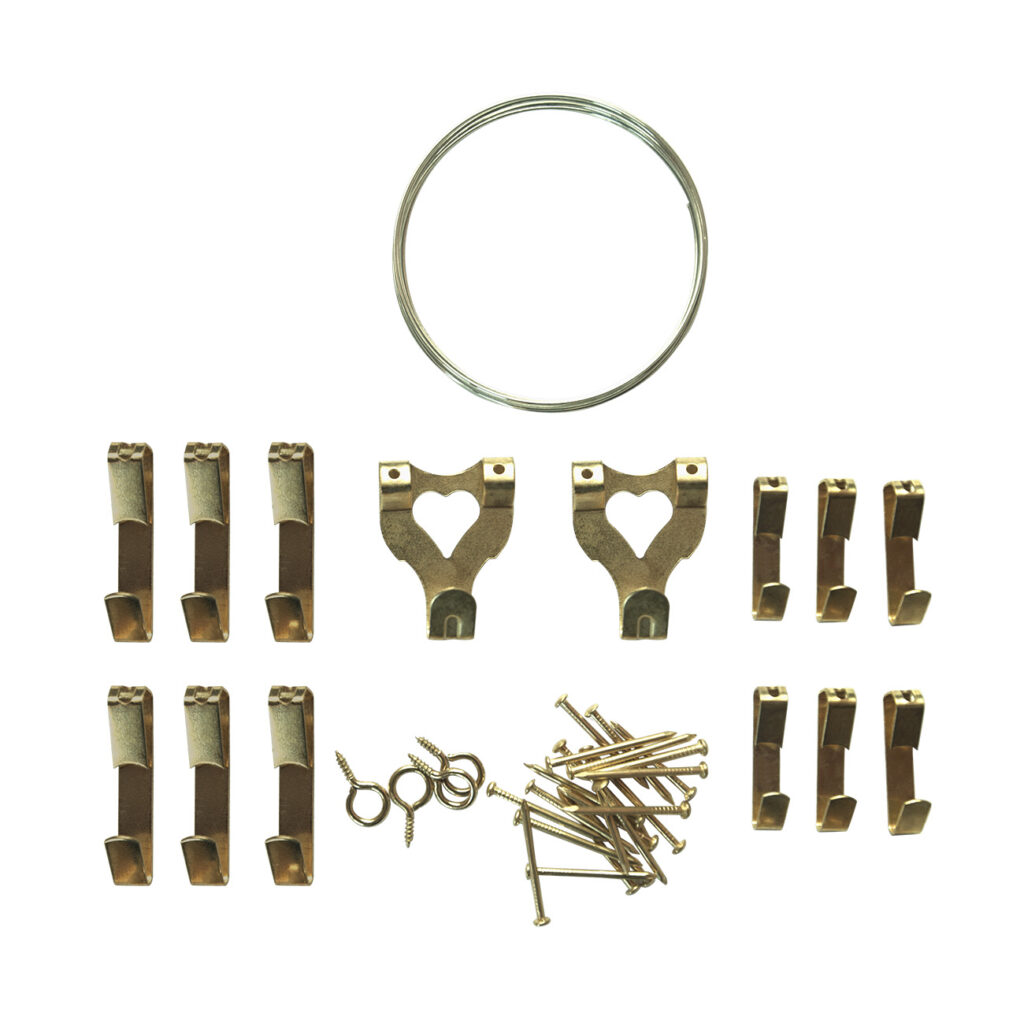 39-teiliges Haken Set für Bilderrahmen, Bilderrahmen Aufhänger mit Nägeln