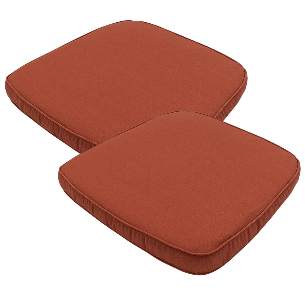 Stuhlkissen Outdoor 2er-Set, bequeme und komfortable Sitzkissen, terra, 48 x 48 cm
