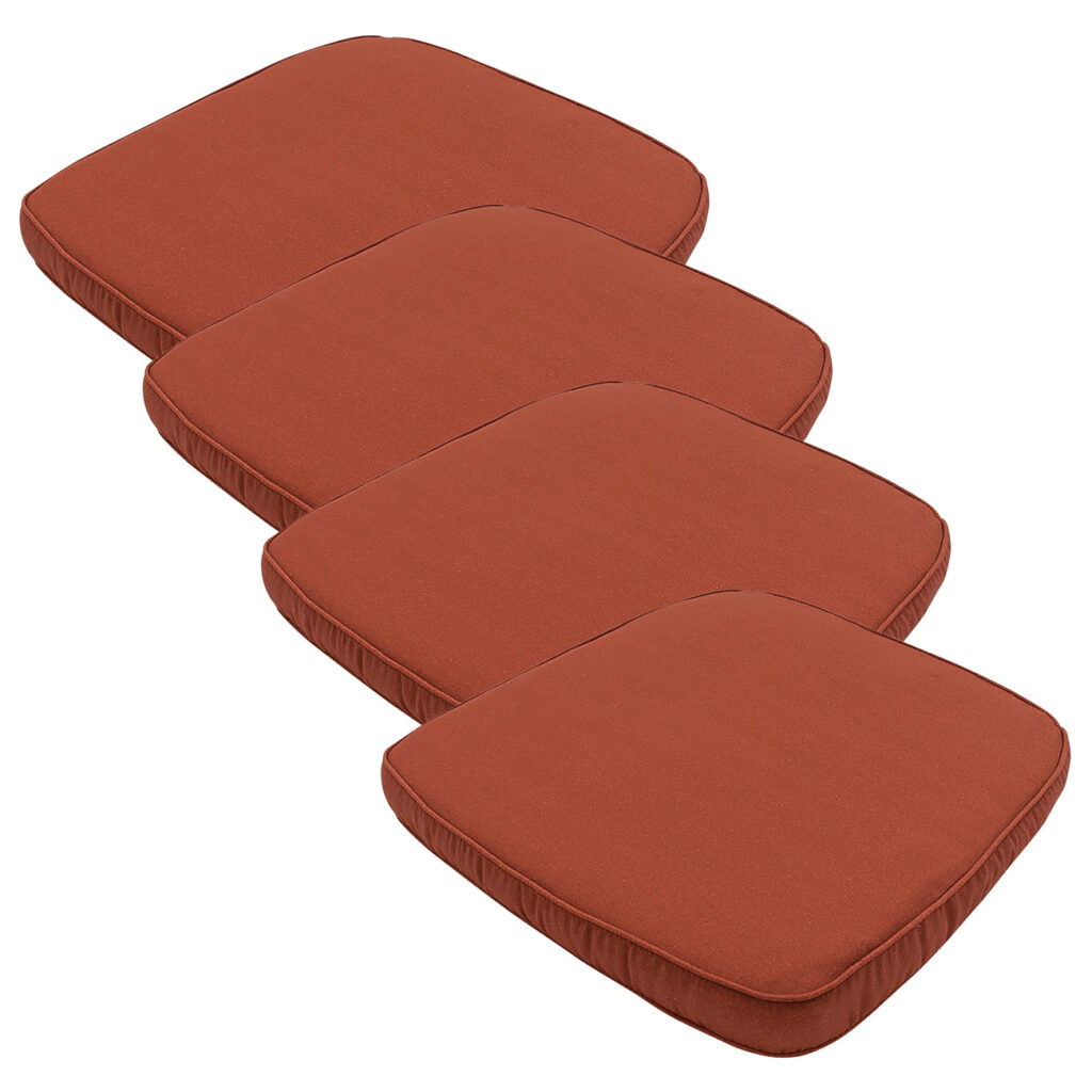 Stuhlkissen Outdoor 4er-Set, bequeme und komfortable Sitzkissen, terra, 48 x 48 cm