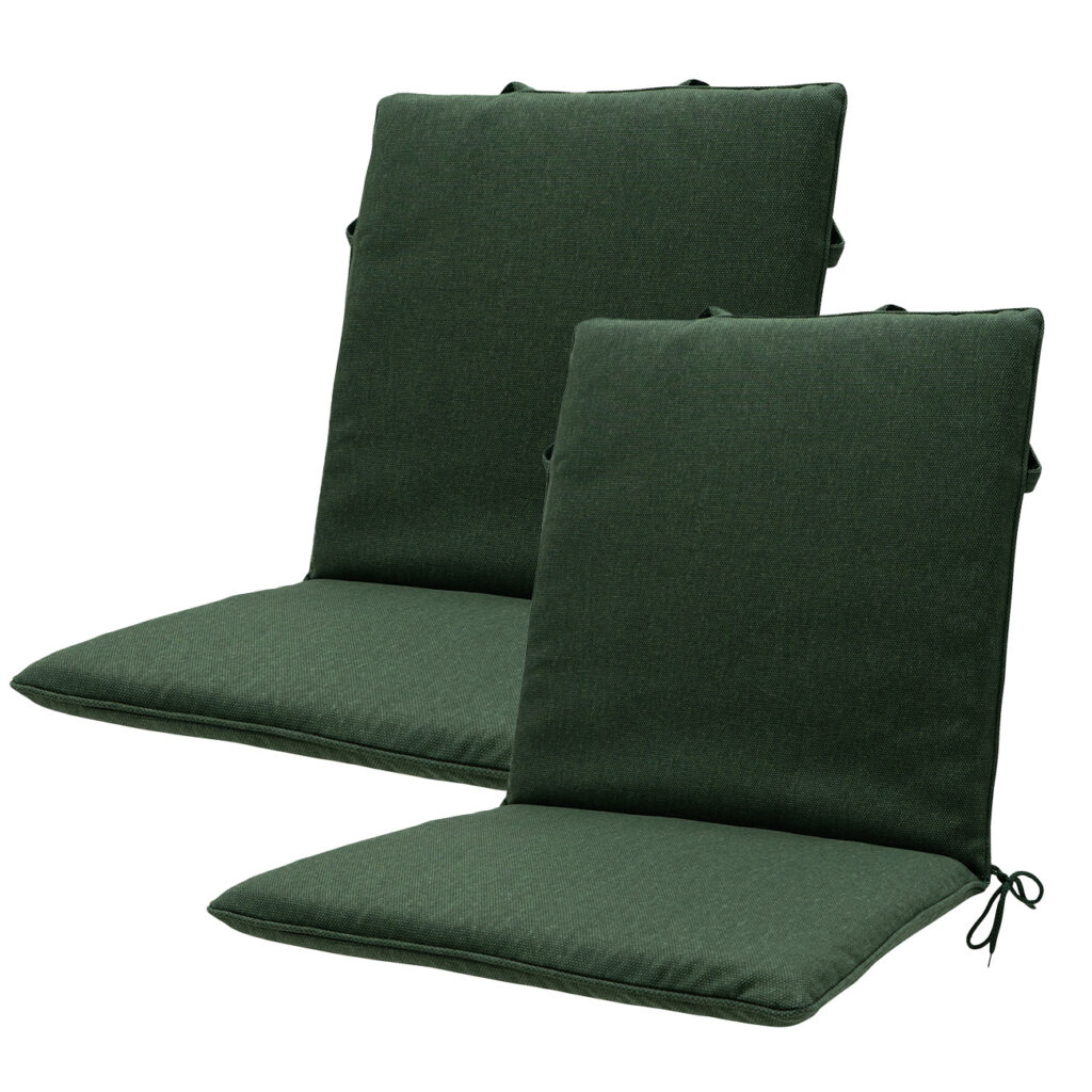 Niederlehner-Auflage 2er-Set, weiche und komfortable Gartestuhlkissen, grün, 97 x 49 cm