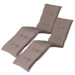 Liegen-Auflage 2er-Set, weiche und komfortable Polsterauflage, taupe, je 200 x 65 cm