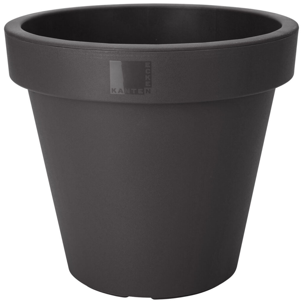 Blumentopf rund, anthrazit, Pflanztopf aus 100% recyclebarem Kunststoff, Ø 20 cm