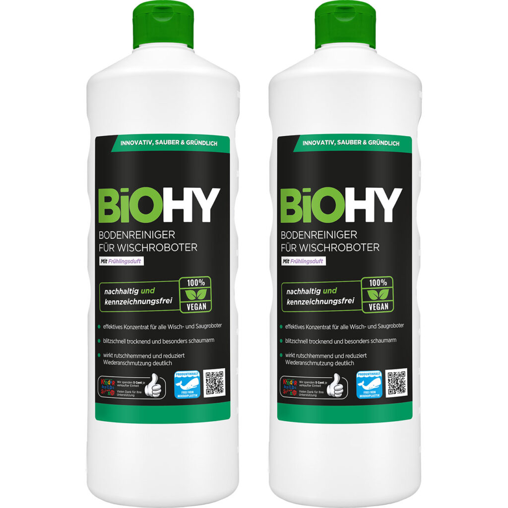 2er-Set Bodenreiniger-Konzentrat für Wischroboter, Frühlingsduft, vegan, 1 L