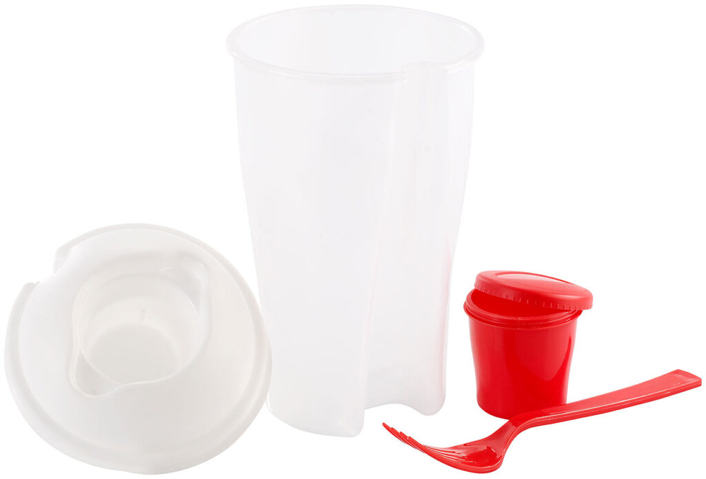 Salat-to-go-Becher mit Dressingbehälter & Gabel, ideal auch für Obst