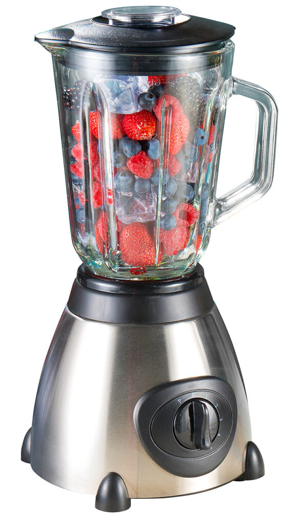 Glas-Standmixer, 6 Edelstahl Klingen, 6 Modi, 600W, 1,5 l, Profi Clean