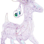 Santa Claus Rentier Dasher, liegend, beleuchtet (blau)