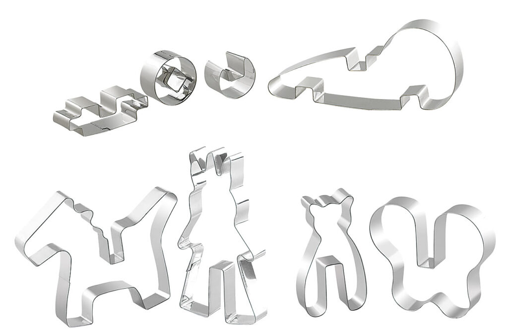 Ausstech-Formen-Set für 3D-Plätzchen: Reiter, Schmetterling, Rennauto
