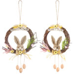 2er-Set Weidenkränze zum Aufhängen, mit Schriftzug „Frohe Ostern“ 2er-Set Weidenkränze zum Aufhängen, mit Schriftzug „Frohe Ostern“