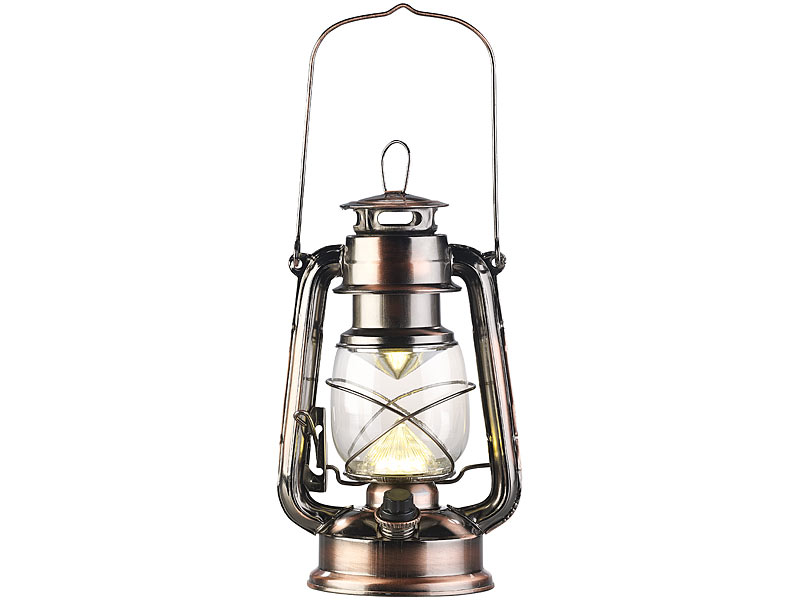 Ultra helle LED-Sturmlampe, Batterie, 200lm, 3W, warmweiss,bronze