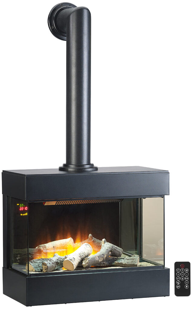 Nostalgie-Elektro-Wandkamin mit 3D-Flammeneffekt, 2.000 Watt, 60 cm