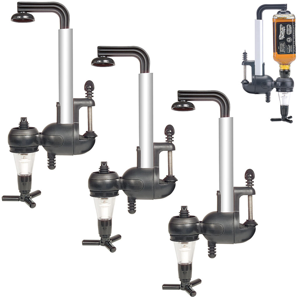 3er-Set Flaschenhalter mit Portionierer für 3 cl 3er-Set Flaschenhalter mit Portionierer für 3 cl