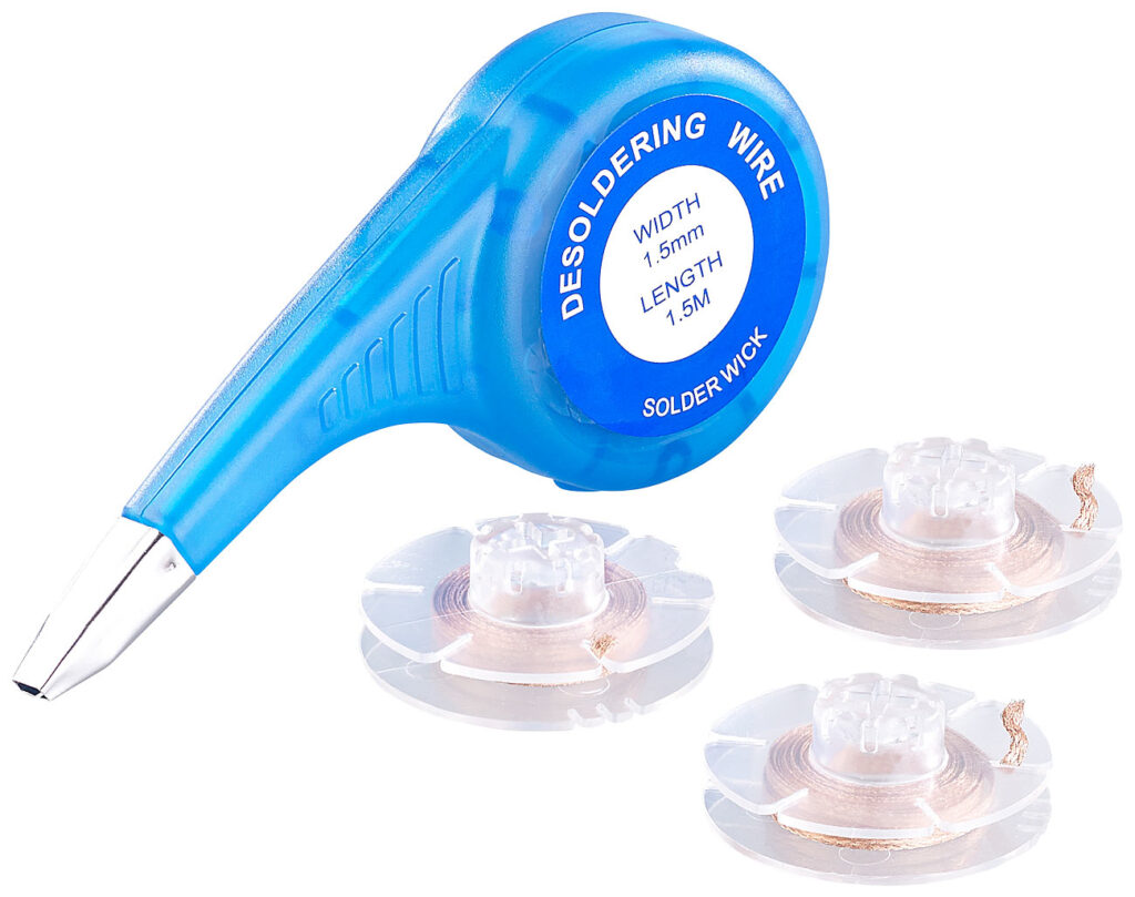 3er-Set Entlötlitzen mit Spender, beschichtet, je 1,5 mm x 1,5 m