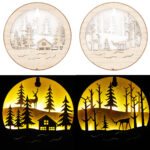 2er-Set weihnachtliche LED-Echtholzbilder, warmweiss, Batteriebetrieb 2er-Set weihnachtliche LED-Echtholzbilder, warmweiss, Batteriebetrieb