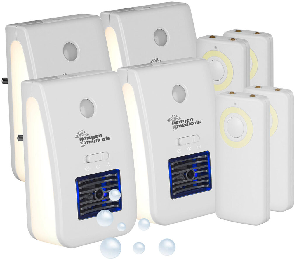 4er-Set 2in1-Ionisator-Luftreiniger & Nachtlicht, Fernbedienung, Timer