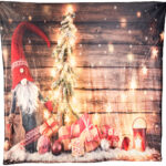 Kuscheldecke mit Weihnachtsmotiv und 10 warmweissen LEDs, 150 x 140cm