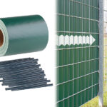 Sichtschutz-Folie für Stabmattenzäune, 28 Klemmstreifen, 35m x 19 cm